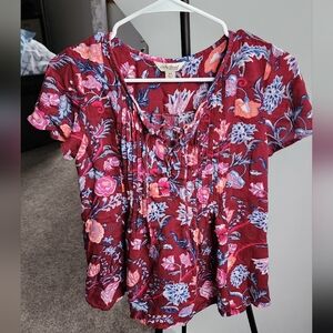 Lucky Brand Floral Burgundy Top